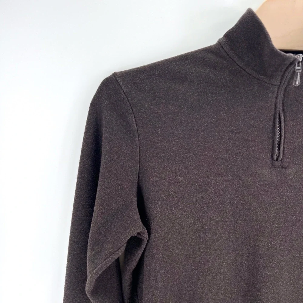 Polo Ralph Lauren Quarter Zip Pullover Large Cotton Blend Brown Classic Preppy